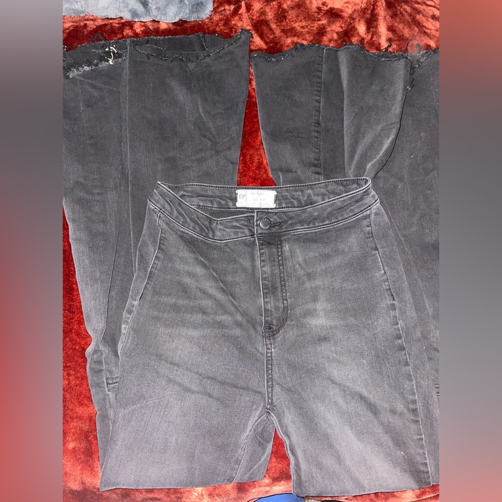 Free people bell bottom black jeans